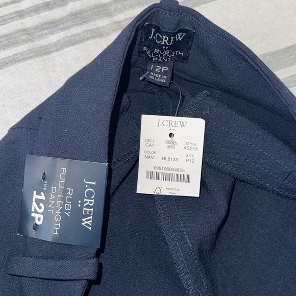 J. Crew Factory Petite Full length Ruby pants in stretch twill AS215 Navy - Picture 6 of 7